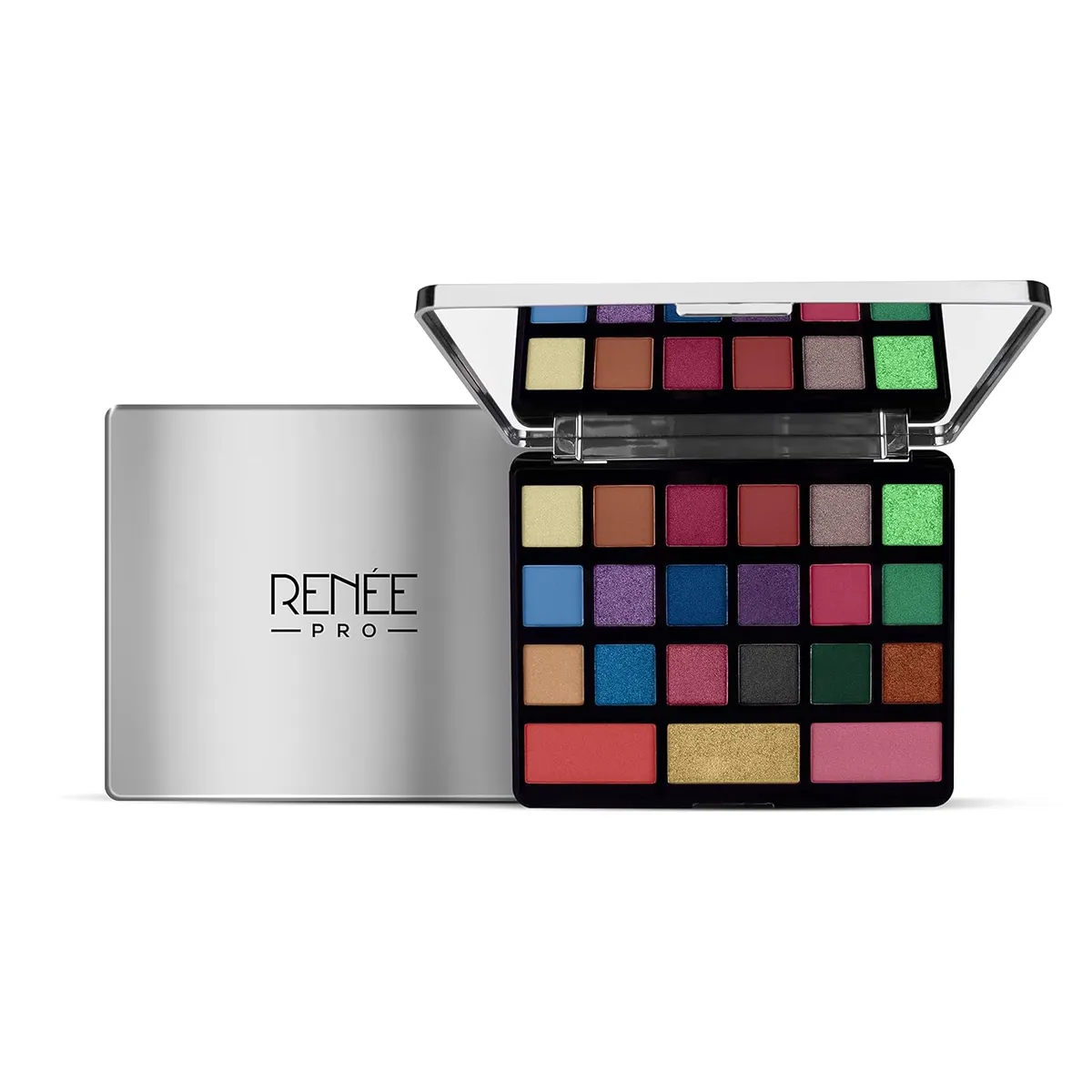 RENEE Pro Starlight Eyeshadow Professional Palette,21 Pan|2 Blush,1 Highlighter,18 Shimmey,Metallic&Matte Eyeshadows|Rich Color Payoff,One Storke Application|Non Creasing&Long Lastoing Formula,1Count