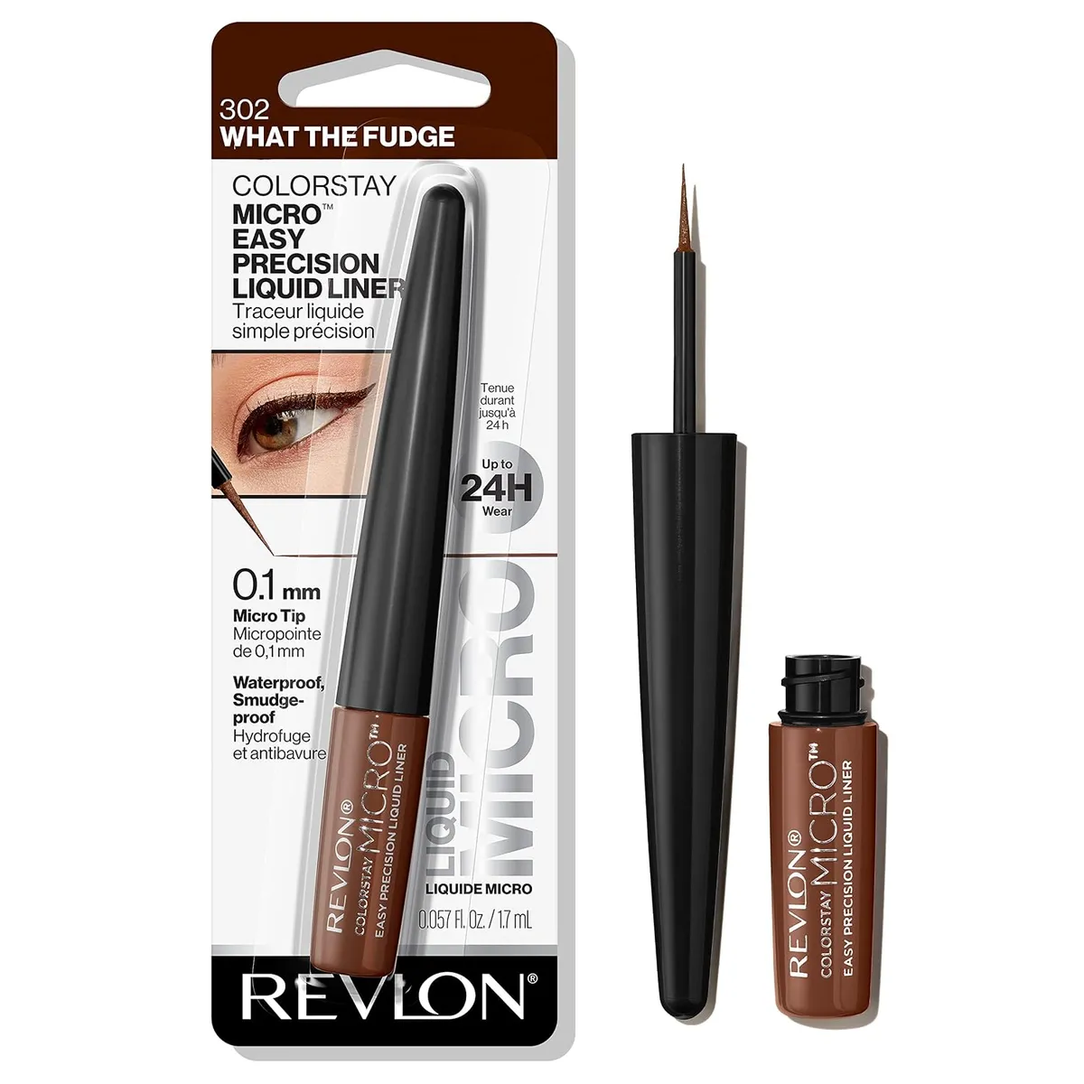REVLON Colorstay Micro Easy Precision Matte Liquid Liner, 302 What The Fudge (Pack Of 1), Brown