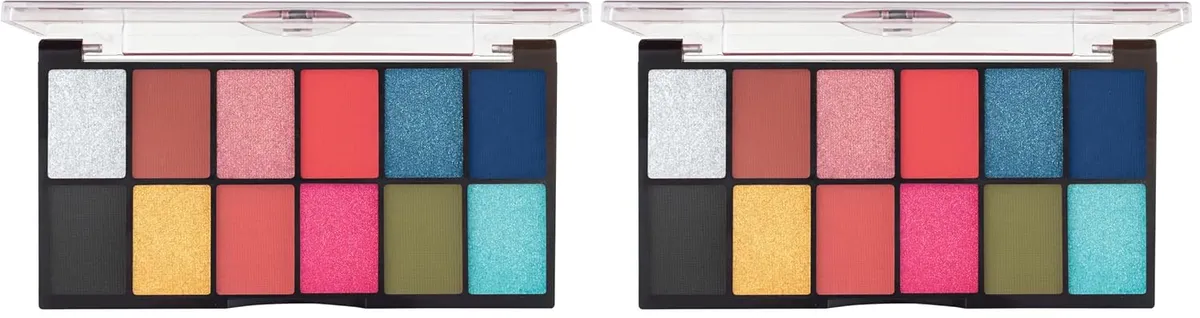 MARS 12 Shades Dance of Joy Eyeshadow Palette | Highly Pigmented and Blendable | Multicolor | Matte and Shimmer Finish (13.2g) (03-Multicolor) (Pack of 2)