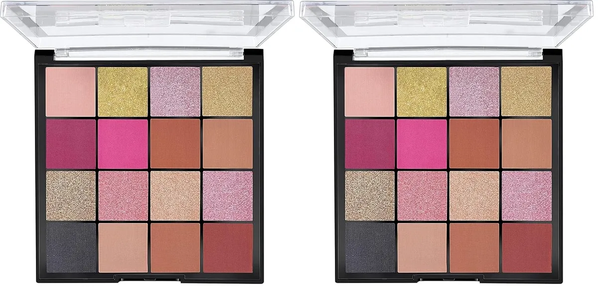 MARS Highly Pigmented Mesmereyes Smoky Eyes, 16-Color Eyeshadow Palette | Multicolor | Matte Finish | Shimmery Eye Shadow Palette (20.8 G) (01-Multicolor) (Pack of 2)