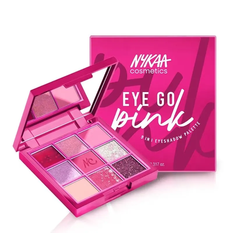 Nykaa Cosmetics 9 in 1 Highly Blendable Eyeshadow Palette - Eye Go Pink (9g)