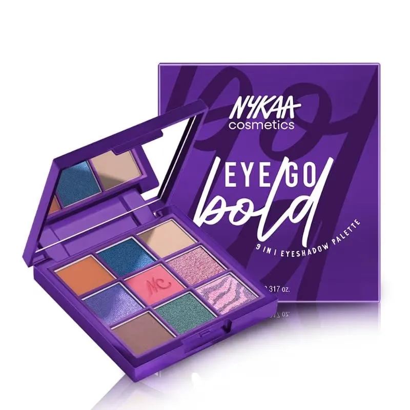 Nykaa Cosmetics 9 in 1 Highly Blendable Eyeshadow Palette - Eye Go Bare (9g)
