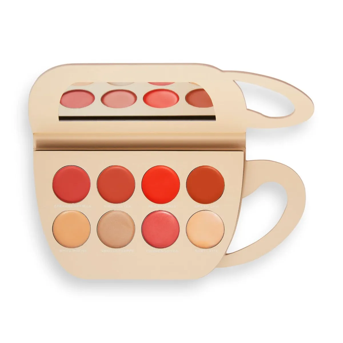 Makeup Revolution Eyeshadow X Nikki Lilly Coffee Cup Cream Face & Lip Palette To Highlight your Cheeks With Multicolor Blusher, Eyeshadow, Leight-weight Waterproof & Smudgeproof