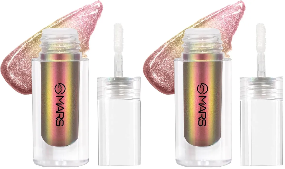 MARS Northern Lights Liquid Eyeshadow With Dual-Tone Chrome Effect | Liquid Shimmer | One Swipe Pigmentation | Smudge Proof | Light Weight Formula (1.8ml) (05-Greenlandic Gleam) (Pack of 2)