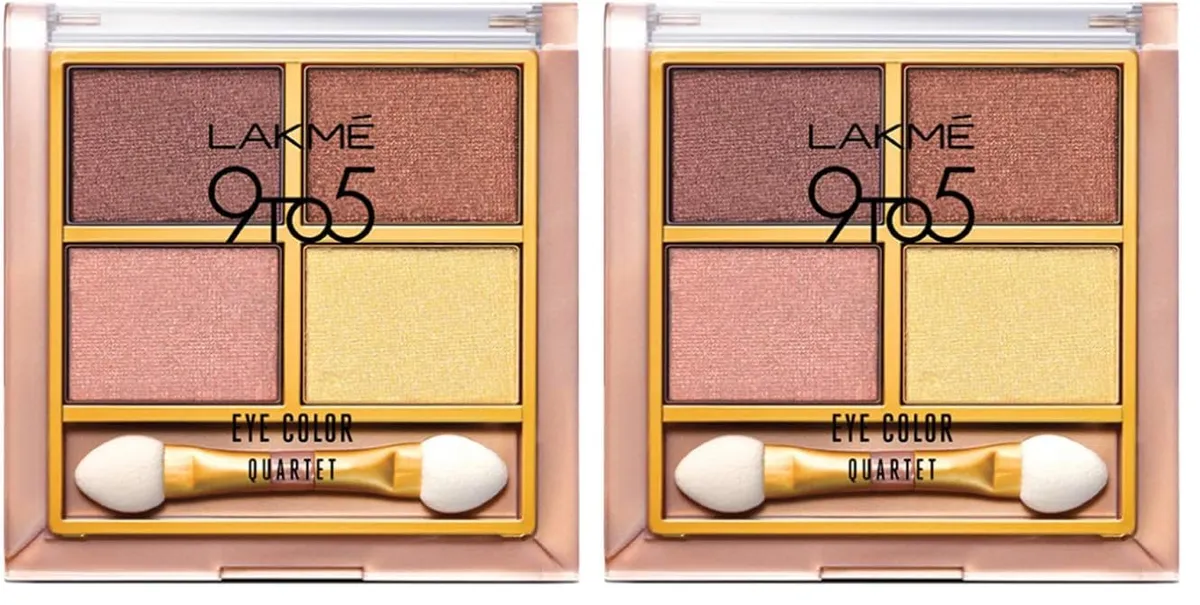 Lakme 9 to 5 Eye Color Quartet Eye Shadow, Desert Rose, 7g (Pack of 2)