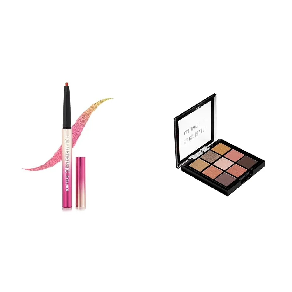 SWISS BEAUTY Holographic Shimmery Eyeliner Pen,Assorted & Ultimate 9 Pigmented Colors Eyeshadow Palette Long Wearing & Easily Blendable Eye Makeup Matte, Shimmery And Metallic Finish-Multicolor-03,6G
