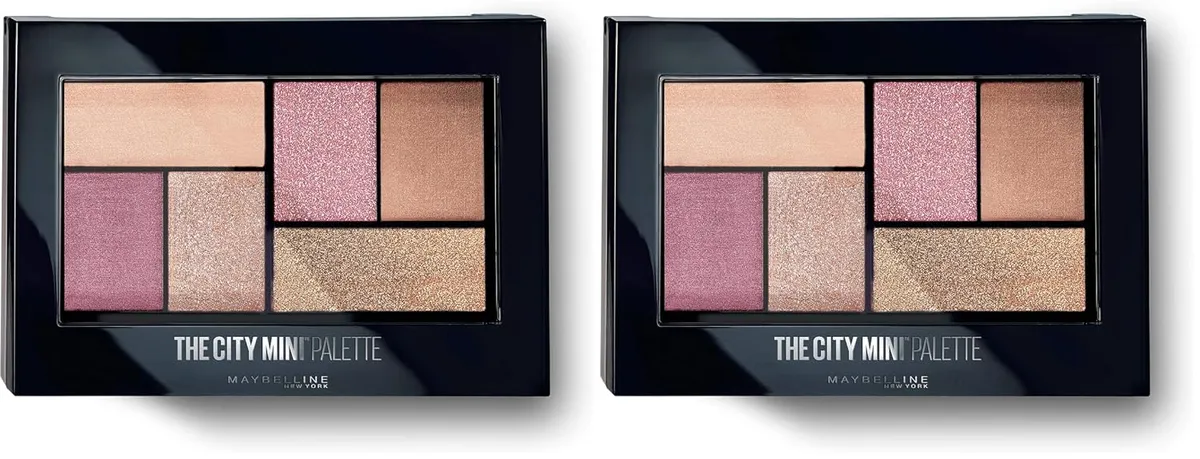 Maybelline New York Eyeshadow Palette, 6 Highly Blendable Shades, Sheer Finish, City Mini Palette, Westside Roses, 6.4g (Pack of 2)