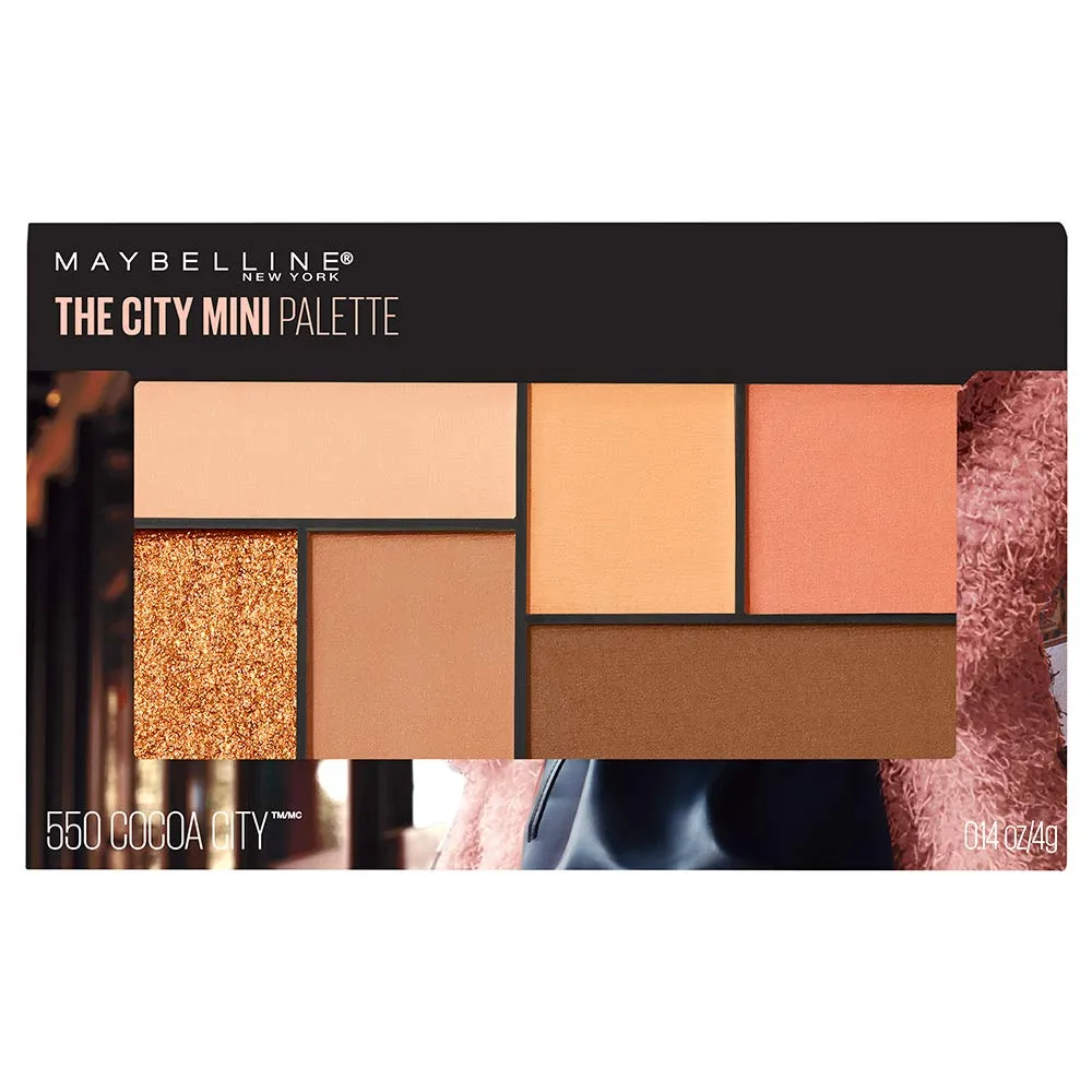 Maybelline New York The City Mini Natural Eyeshadow Powder Palette Makeup, Cocoa City, 0.14000000000000001 Ounce, Multicolor