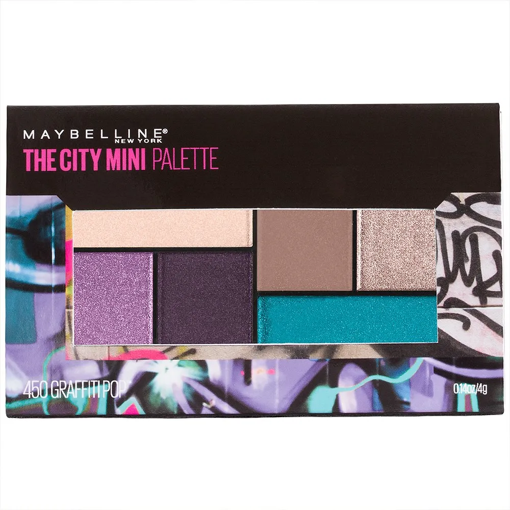 Maybelline New York Makeup The City Mini Eyeshadow Palette, Graffiti Pop Eyeshadow, Multicolor, 0.14 oz Shimmery Finish
