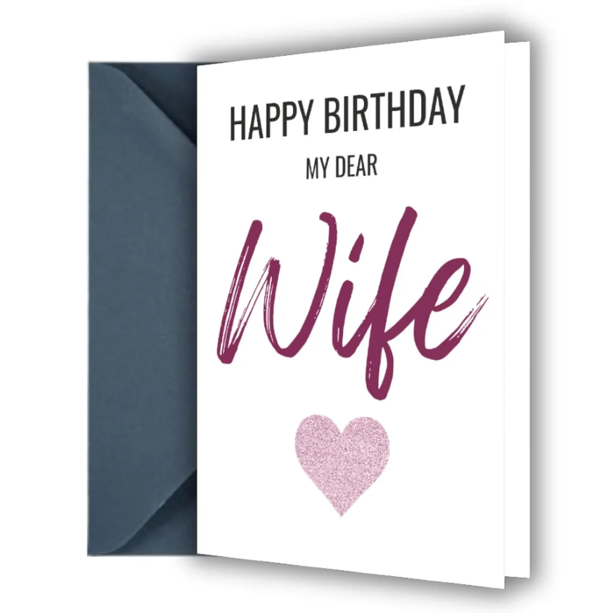 Happy Birthday Greeting Card for Wife | Birthday Gift Card with Envelope