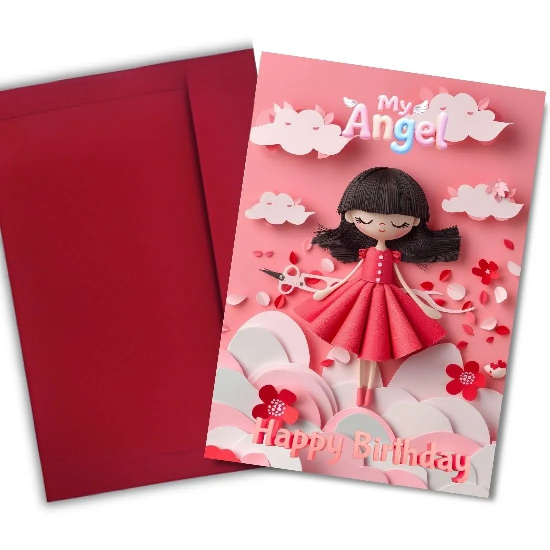 AanyaCentric Birthday Greeting Card for Daughter with Envelope | Printed Birthday Card | 5.8x8.3inch