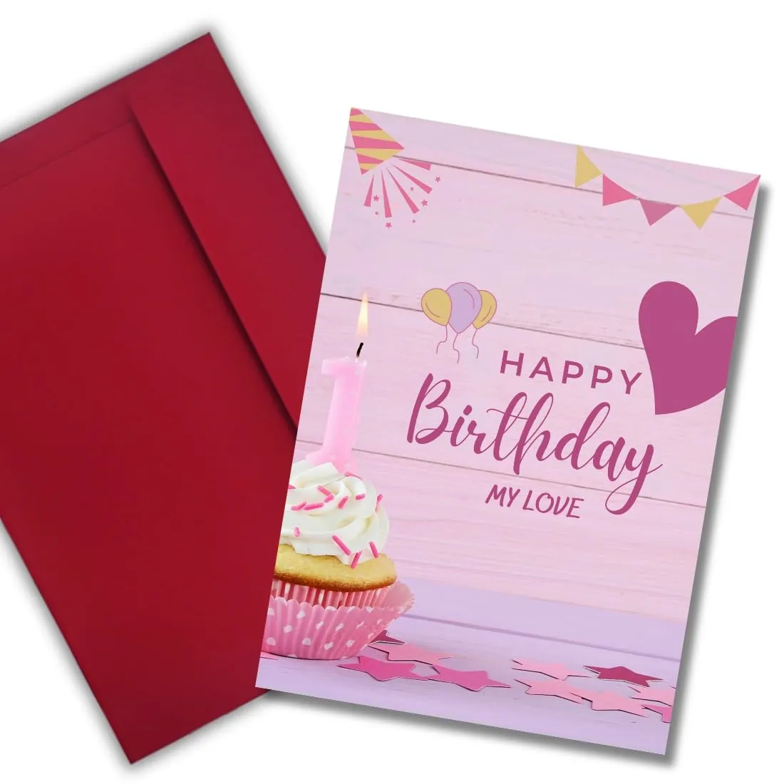 AanyaCentric Lover Birthday Gift - Printed Greeting Card A5 Size with Handmade Envelope Perfect for Husband or Wife Partner Love