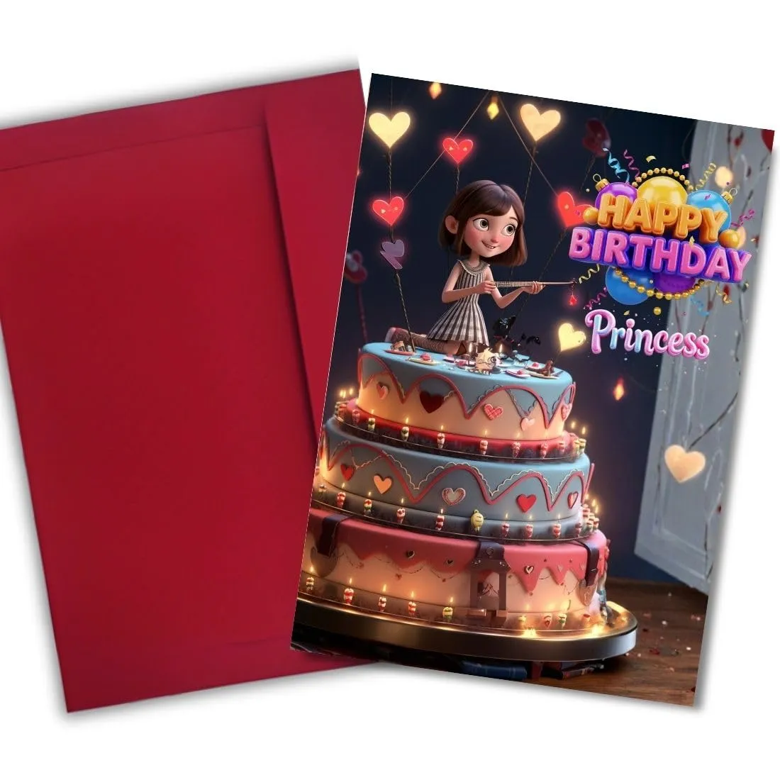 AanyaCentric Daughter Birthday Greeting Card with Envelope | Daughter Birthday Card | 5.8x8.3inch
