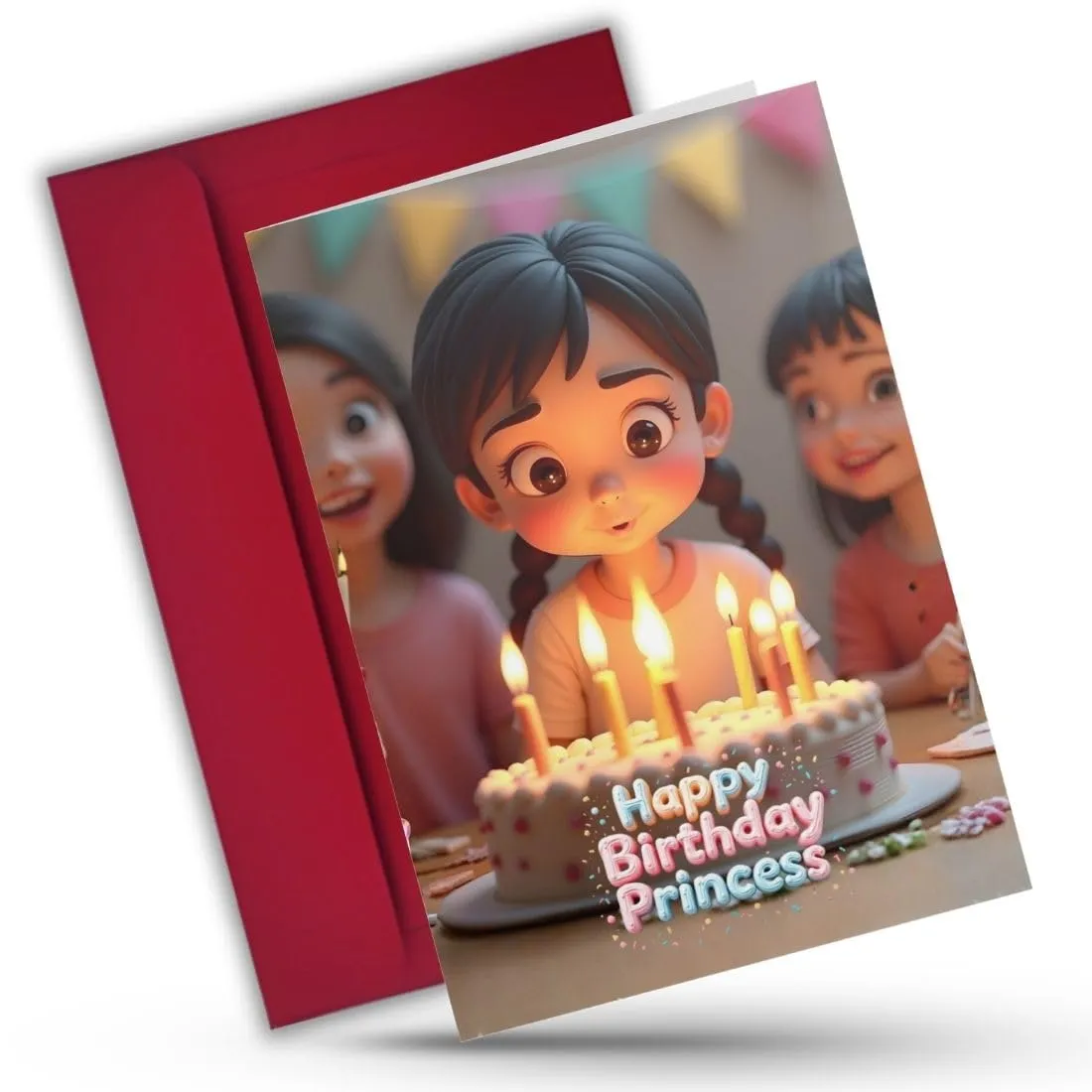 AanyaCentric Birthday Greeting Card for Daughter with Red Envelope | Daughter Birthday Card | 5.8x8.3 inch