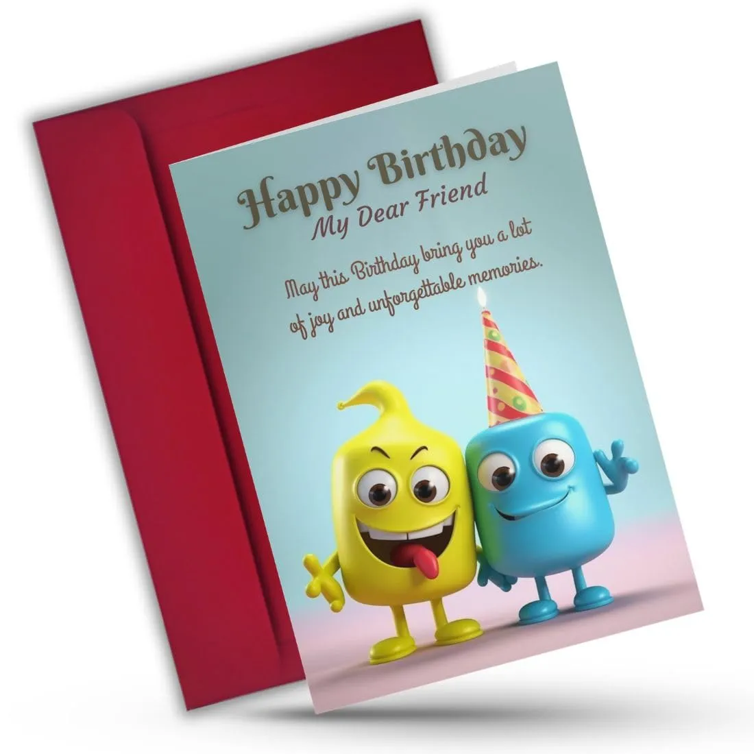 AanyaCentric A5 Size 5.8x8.3inch Best Friend Gift Birthday Greeting Card with Envelope - Celebrate Friendship with Unique Design