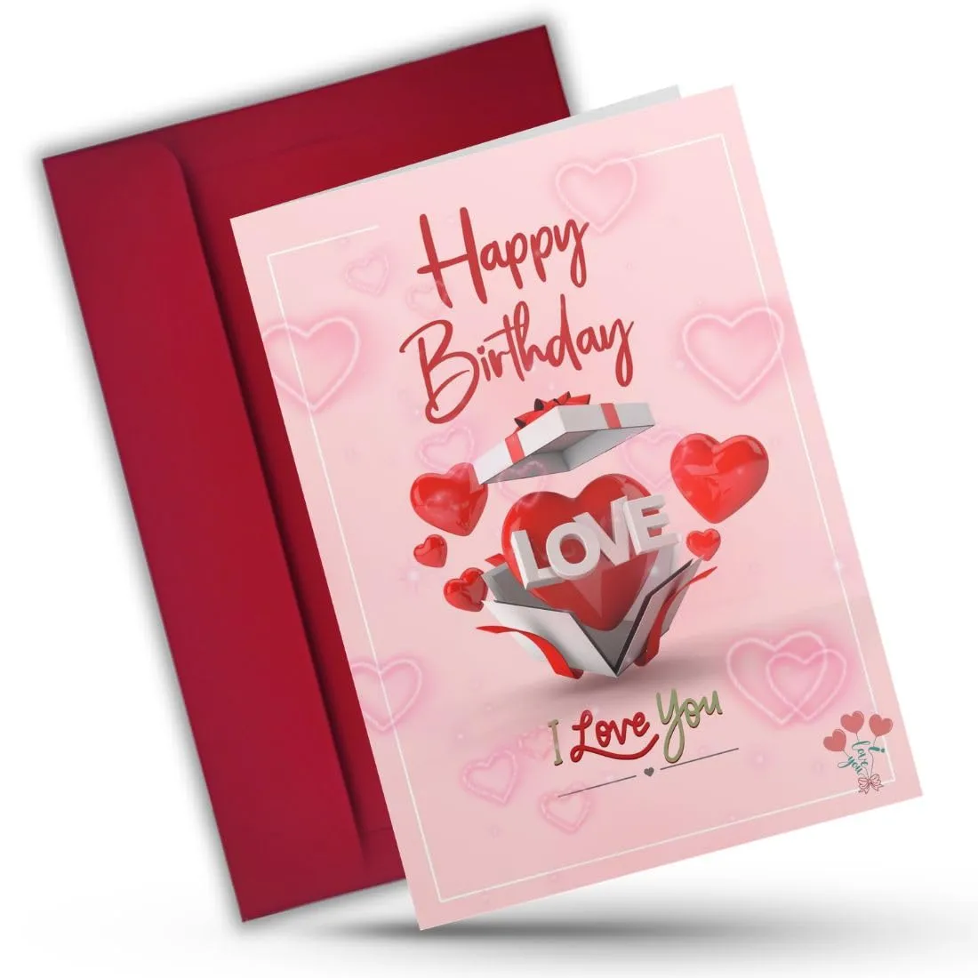 AanyaCentric A5 Size 5.8x8.3inch Birthday Romantic Greeting Card, Envelope Gift For Husband Wife Love Lover Girlfriend Boyfriend Express Your Love with Unique Design