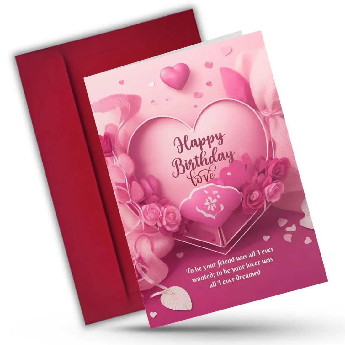 AanyaCentric A5 Size 5.8x8.3inch Birthday Romantic Greeting Card with Envelope Gift | Husband Wife Love Lover Girlfriend Boyfriend Express Your Love with Unique Design