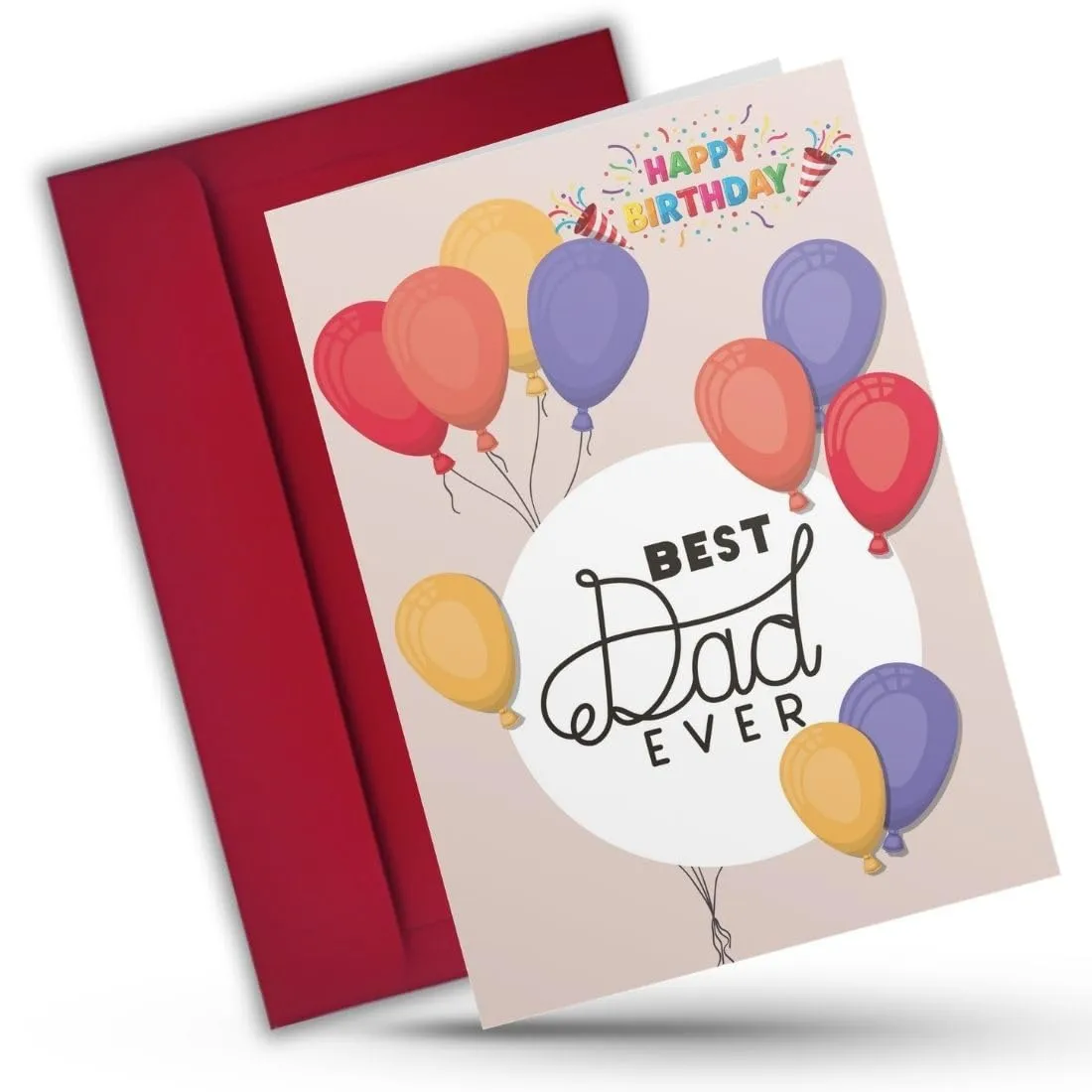 AanyaCentric Happy Birthday Card for Dad 5.8x8.3inch | Printed Greeting Card & Envelope | Birthday Card for Father Gift From Children
