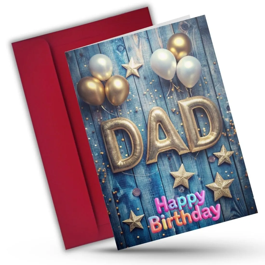 AanyaCentric Happy Birthday Card for Dad 5.8x8.3inch | Printed Greeting Card & Envelope | Birthday Card for Father from Son Daughter