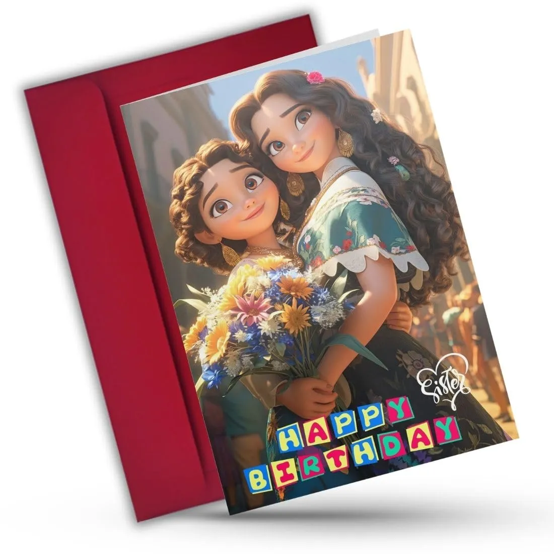 AanyaCentric Birthday Greeting Card for Sister with Envelope | Sister Birthday Card | Didi Birthday Card | 5.8x8.3 inch