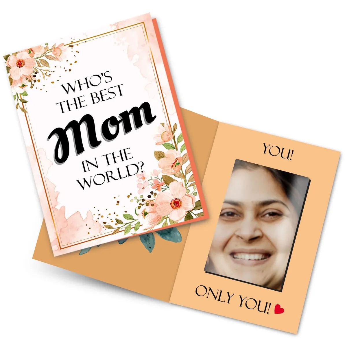 Best Mom Ever Mirror Greeting Card, Mother’s Day Gift Card with Inside Mirror Surprise, Gift For Birthday, Anniversary for Mother, Mom, Mother-in-Law