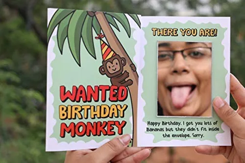 Oye Happy - Birthday Monkey Card - Prank Birthday Greeting Card for Friends/Bestie to Gift on Birthday