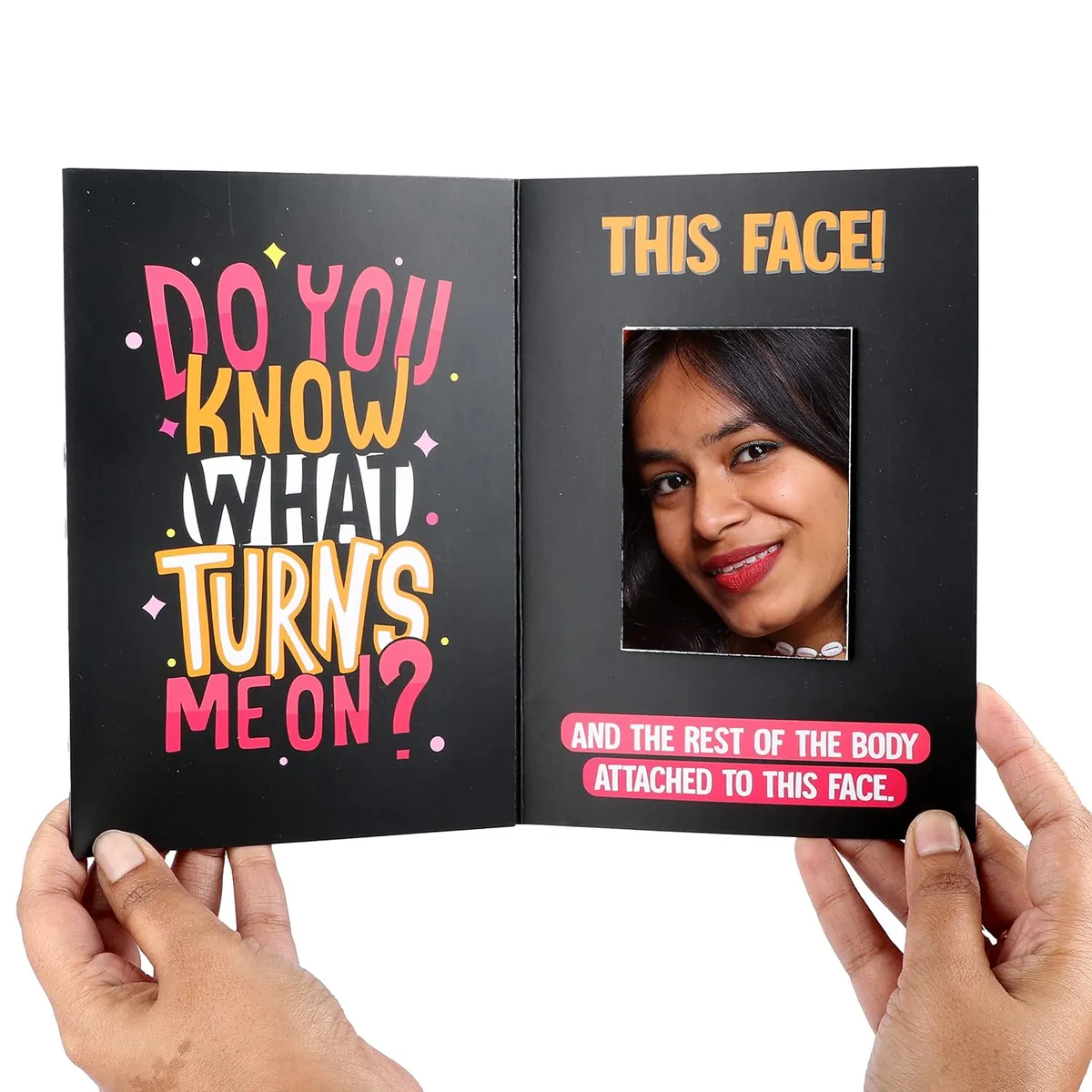 Oye Happy - Turns Me On Mirror Card - Romantic Gift for Girlfriend/Boyfriend/Husband/Wife/Fiance - Mirror Greeting Card for Couples - Cute and Playful Gift for Valentine's Day, Anniversary & Birthday