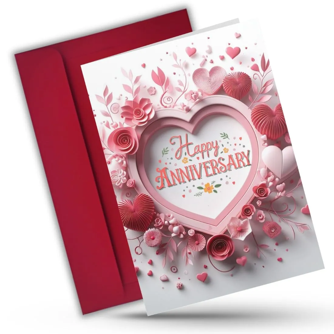 AanyaCentric Anniversary Printed Greeting Card & Envelope 5.8x8.3inch Special Romantic Gift for Husband Wife Marriage Celebration Couple Greeting