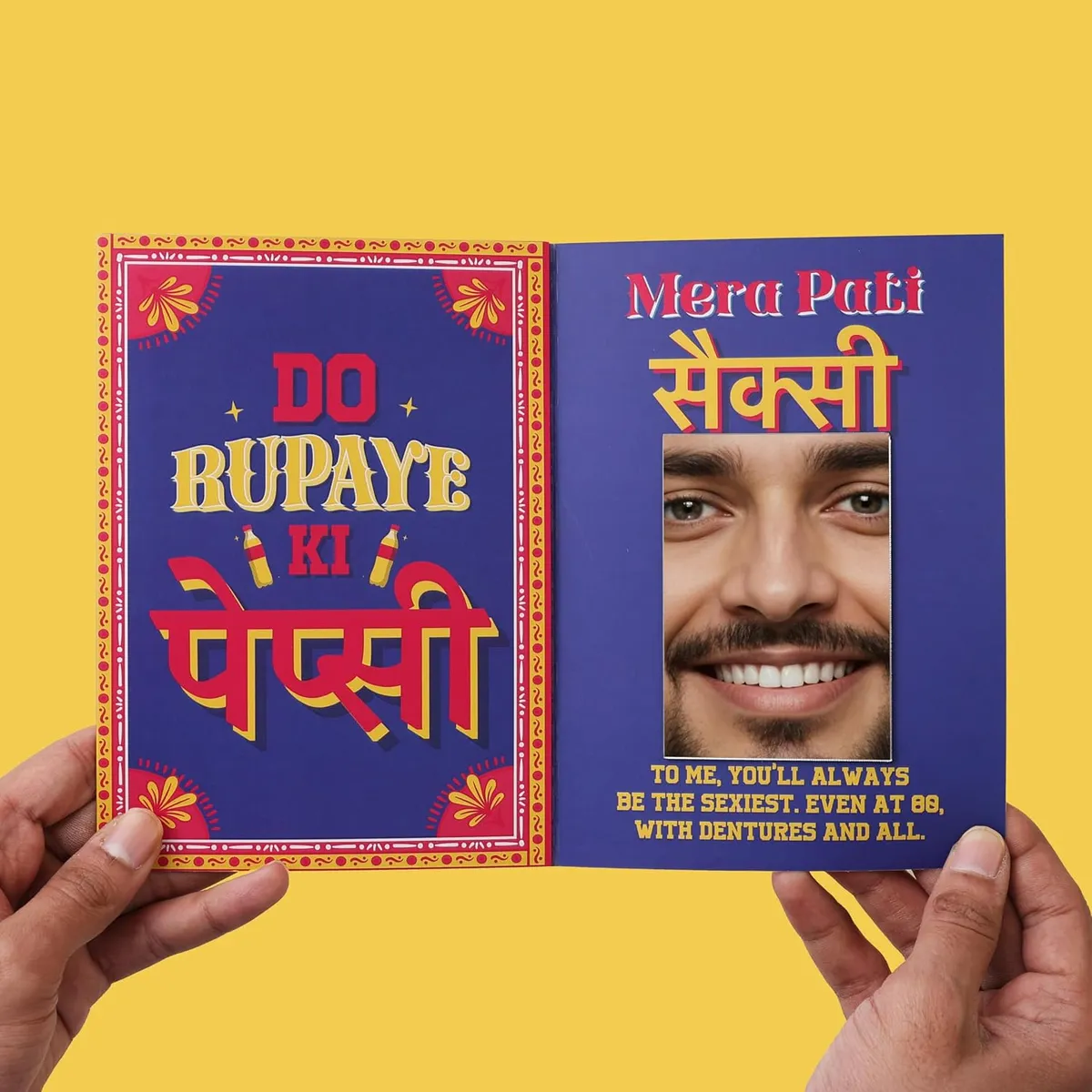 Oye Happy – Mera Pati Sexy Mirror Card | Funny & Romantic Greeting Card for Husband | Anniversary, Valentine’s Day & Birthday Gift