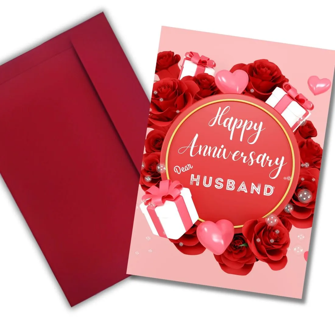 AanyaCentric 5.8x8.3inches A5 Size Anniversary Gift For Husband Hubby Printed Card For Anniversary Personalized Gift Best Anniversary Gift For Men Special Unique Greeting Cards