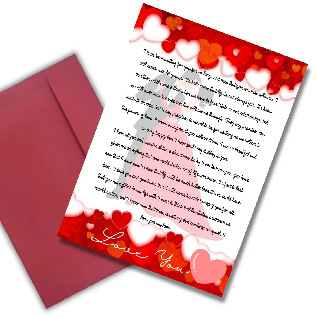 AanyaCentric A4 Size Love Letter For Lover Greeting Card Birthday Anniversary Gift For Husband Wife Love Girlfriend Boyfriend