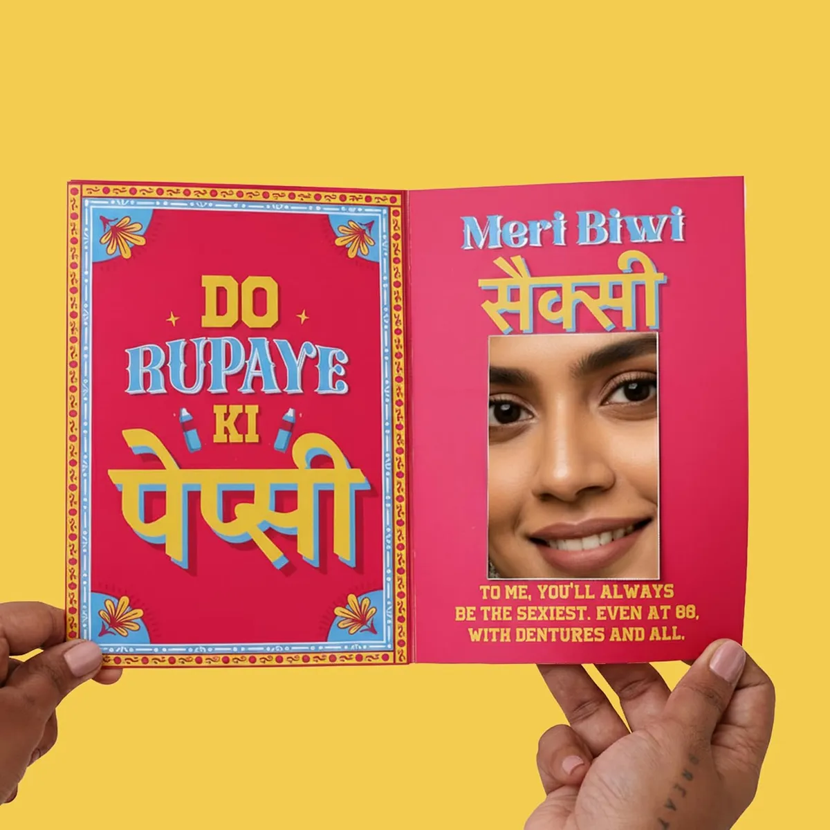 Oye Happy – Meri Biwi Sexy Mirror Card | Funny Romantic Greeting Card for Wife | Anniversary, Valentine’s Day & Birthday Gift for Her | Love Card with Mirror Inside