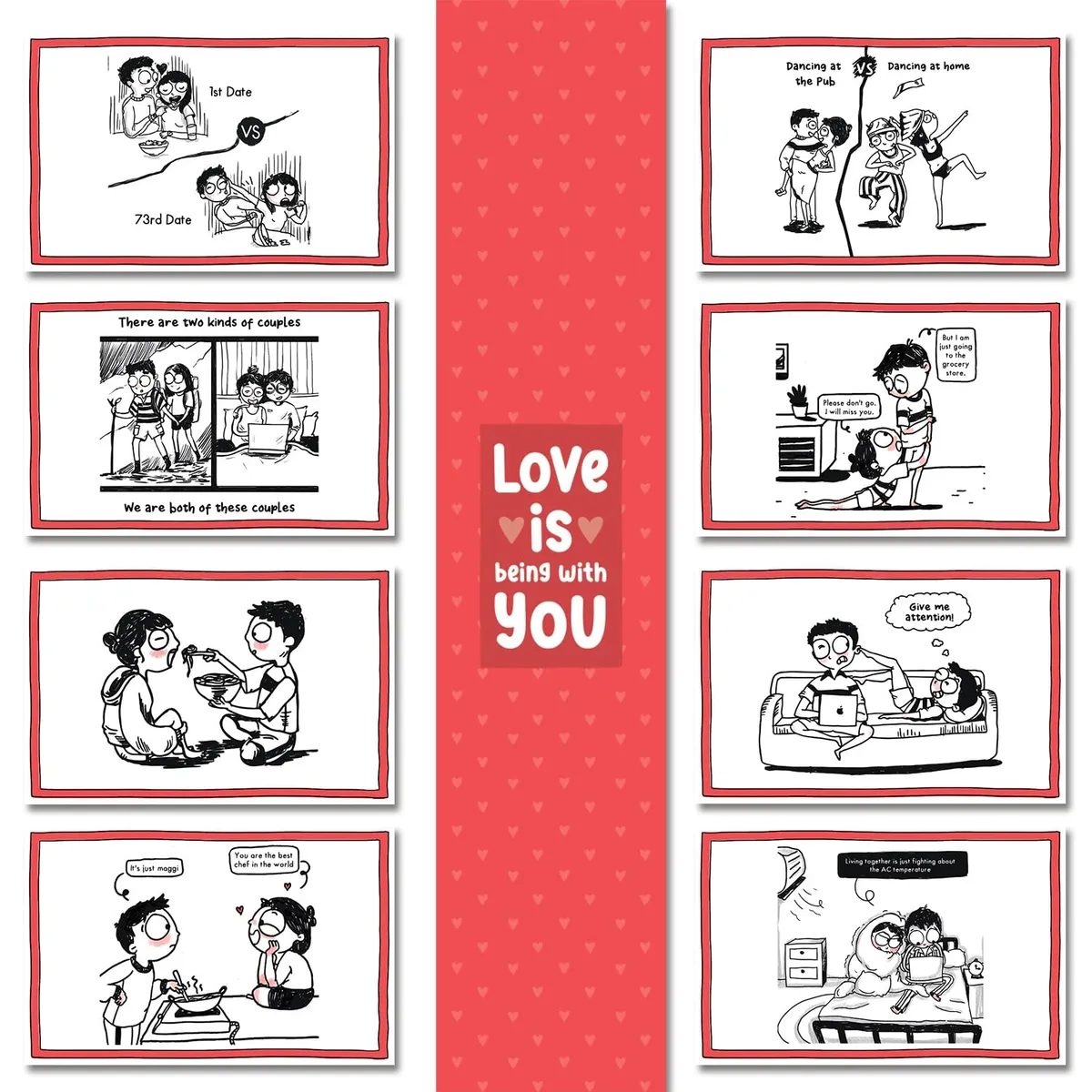 Oye Happy - Cute Couple Romantic Cards - Unique Gift for Boyfriend/Girlfriend/Husband/Wife/Fiance - Set of 18 Cards
