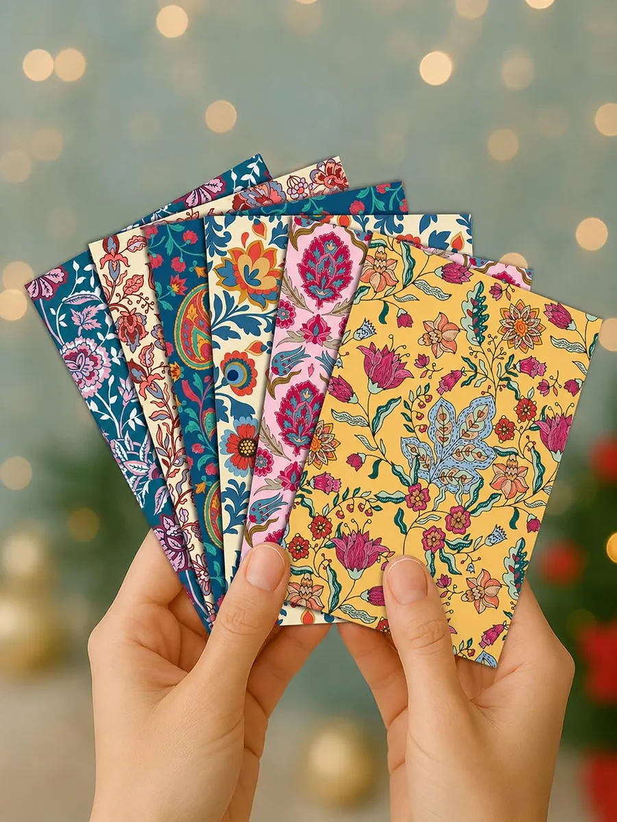 DOODLE Floral Blank Notecards with Envelopes – Set of 12 Mini Greeting Cards with 12 Envelopes | Thank You Notes, Gift Enclosures & All Occasion Cards