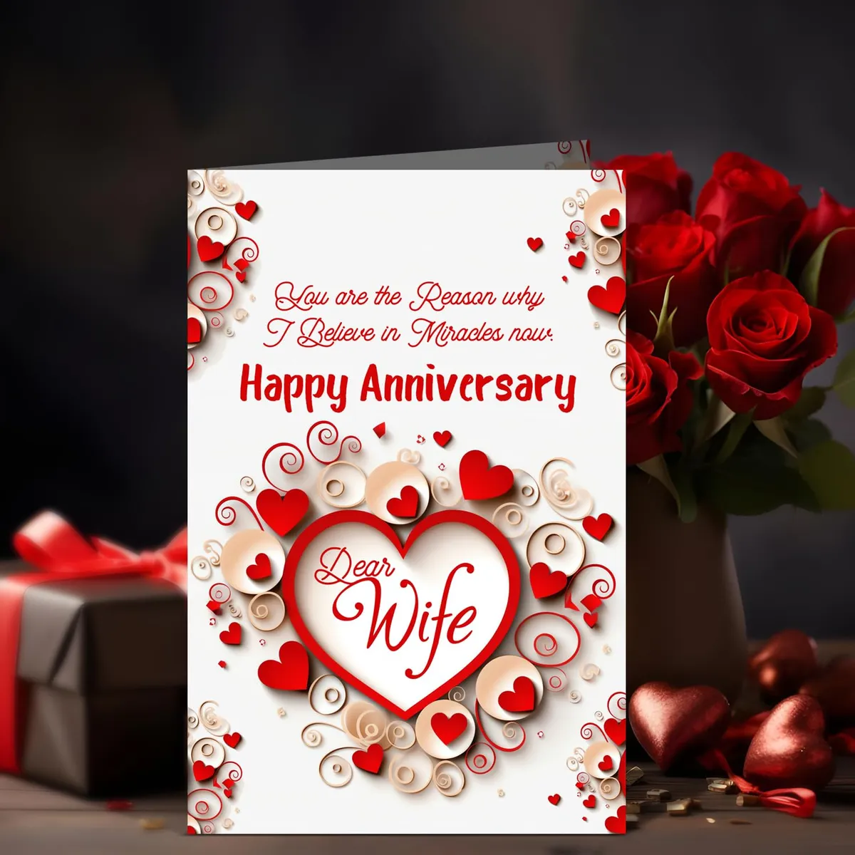 Happy Anniversary Dear Wife Greeting Card Girlfriend Romantic Marriage Anniversary Gift for Wife Special | Anniversary Card
