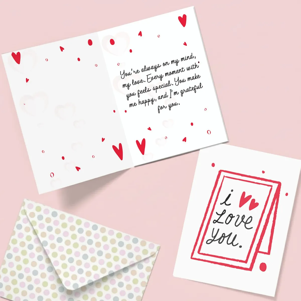 Party Propz I Love You Greeting Card - 1Pc Heartfelt Greeting Card for Love with Envelope, Greeting Cards Gifts for Girlfriend and Boyfriend, Anniversary Card for Wife and Husband (Cardstock)