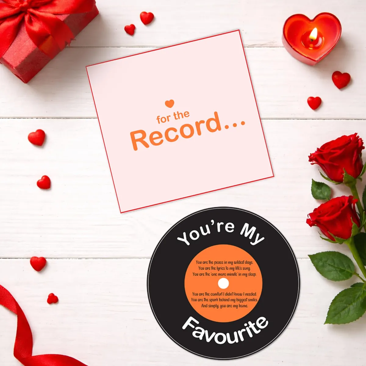Party Propz Vintage Record Shaped Greeting Card for Music Lover - 1 Pc You're My Favourite Greeting Card for Love, Greeting Cards Gifts for Girlfriend, Boyfriend, Anniversary Card for Wife, Husband