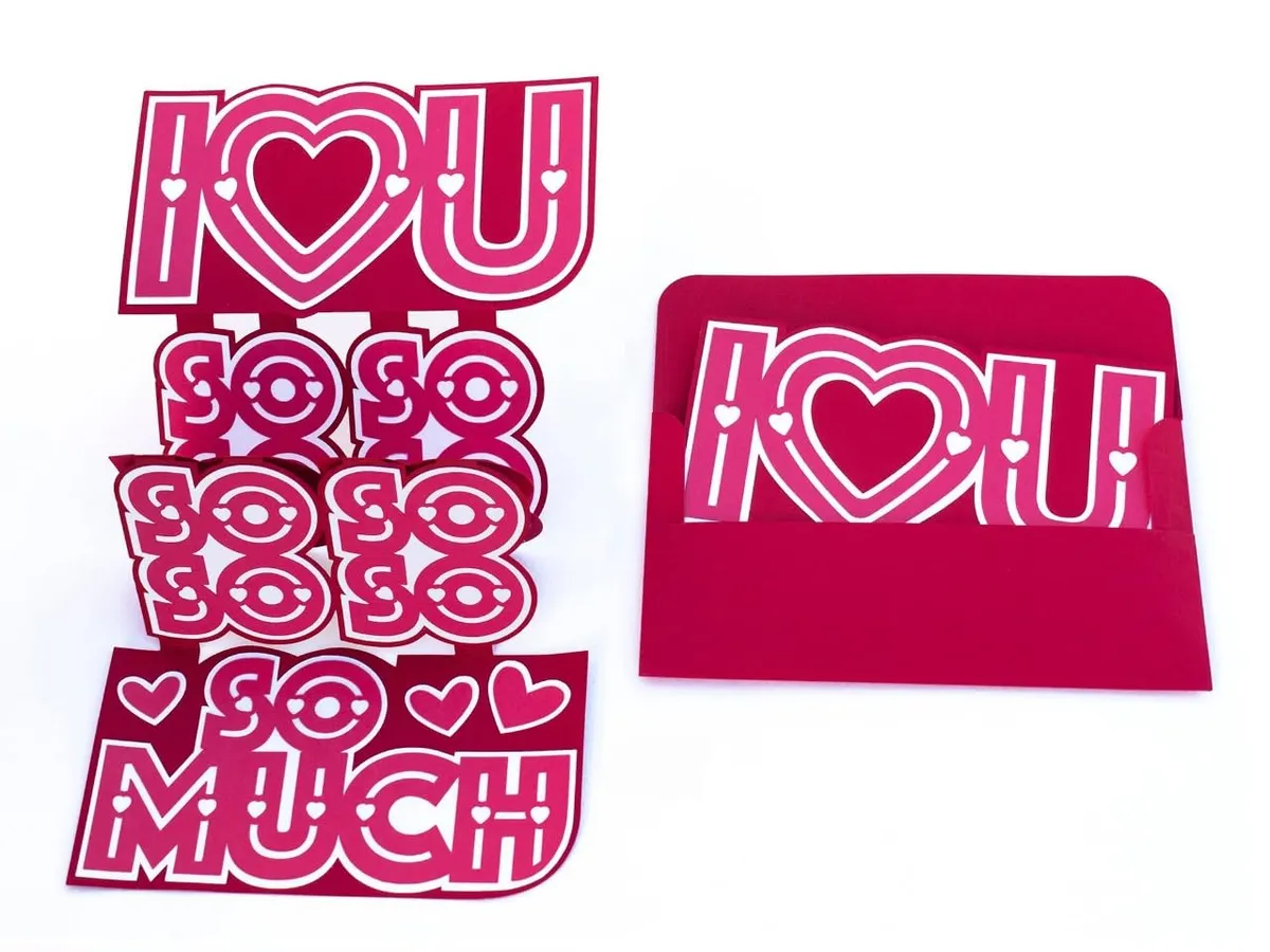 I Love You So Much 3D Pop Up Card | Romantic Valentine’s Day Greeting Card with Red Heart Pop-Up | Gift for Wife, Husband, Girlfriend, Boyfriend
