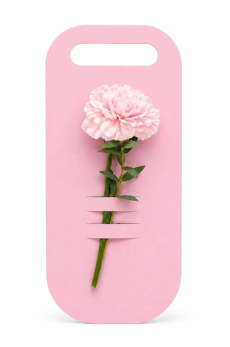 Festiko® Pink Flower Bouquet Greeting Cards, 350 GSM Paper Floral Card Holders with Stem Insert Slot, Handmade Greeting Card for Birthday, Anniversary, Valentine, Thank You & Special Occasions