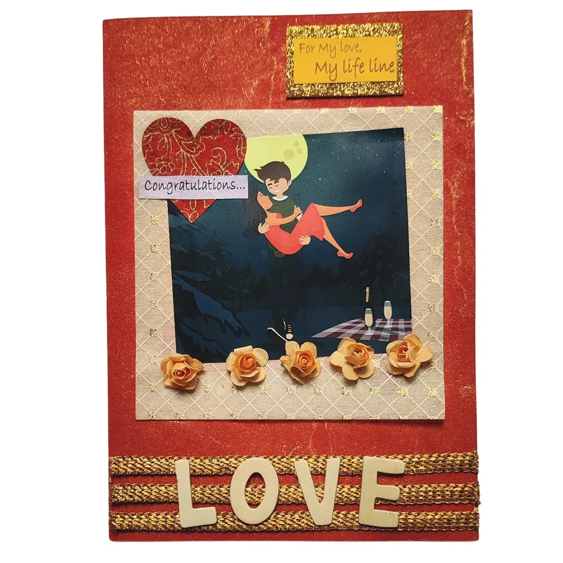 Happy Anniversary Greeting Card For Wife Boyfriend Girlfriend D2|Anniversary Card For Husband Special (Card Size: 7Inch X 10Inch)