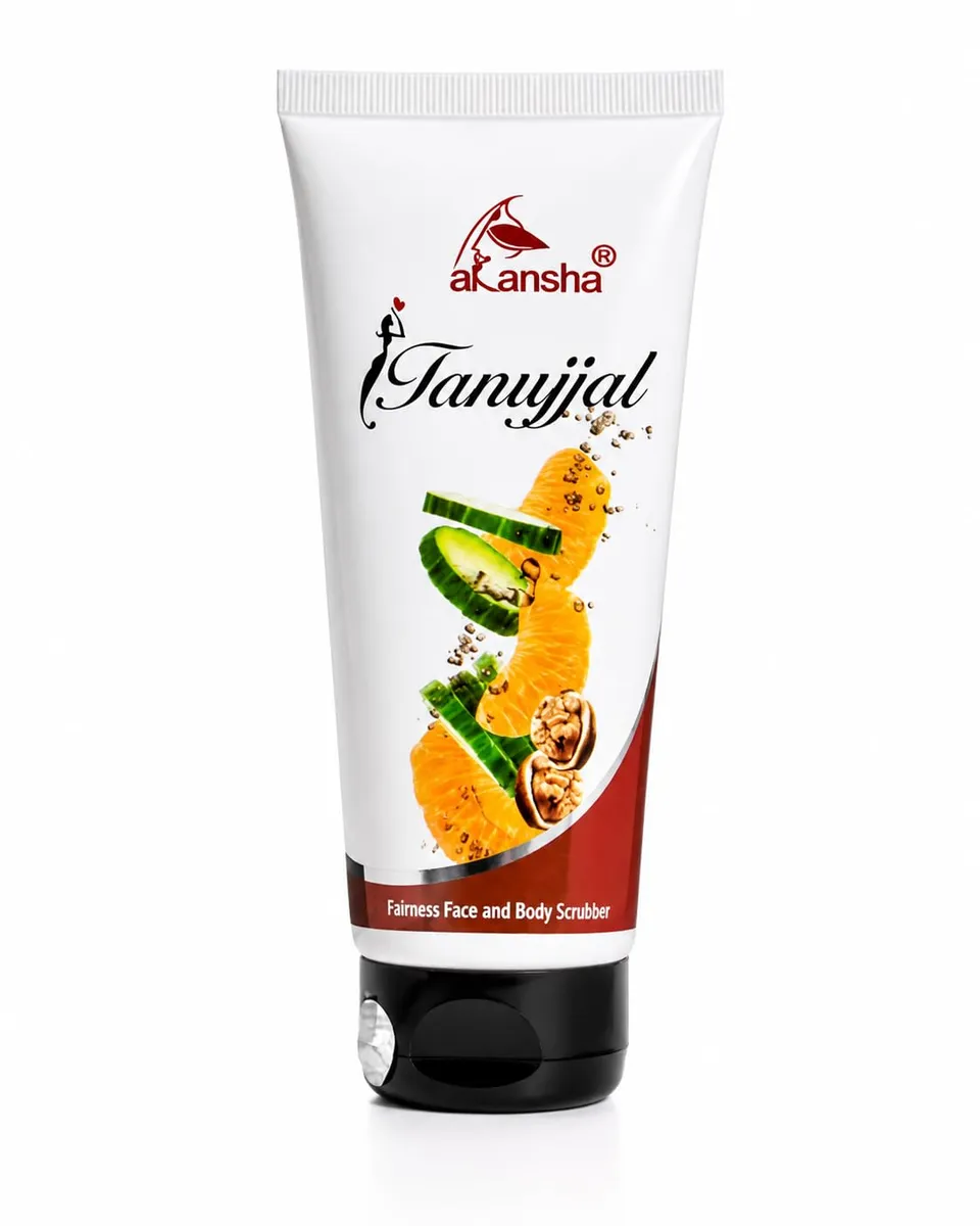 AKANSHA Tanujjal Ayurvedic Skin Nourishing Exfoliating Black Head Removal Dead Skin cell Removal Moisturising Face and Body Scrubber With Walnut (200)