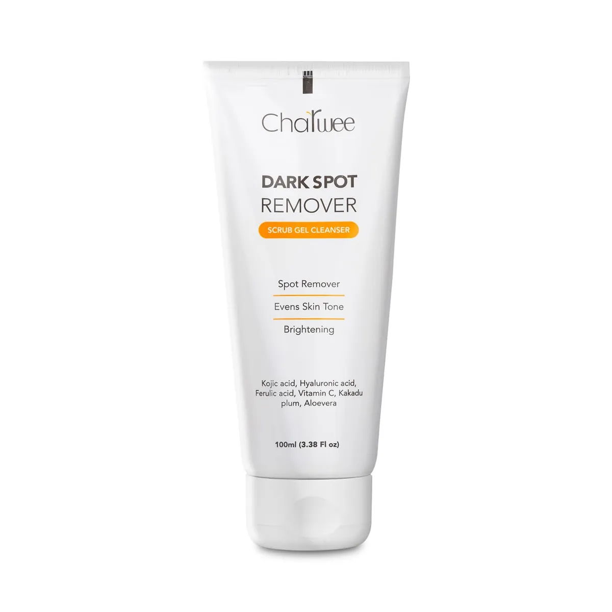 Charwee Dark Spot Remover Face Wash Scrub Gel Cleanser - 100ml | With Kojic and Hyaluronic Acid | Soothing Aloe Vera | Removes Dark Sports and Helps Brighten Skin