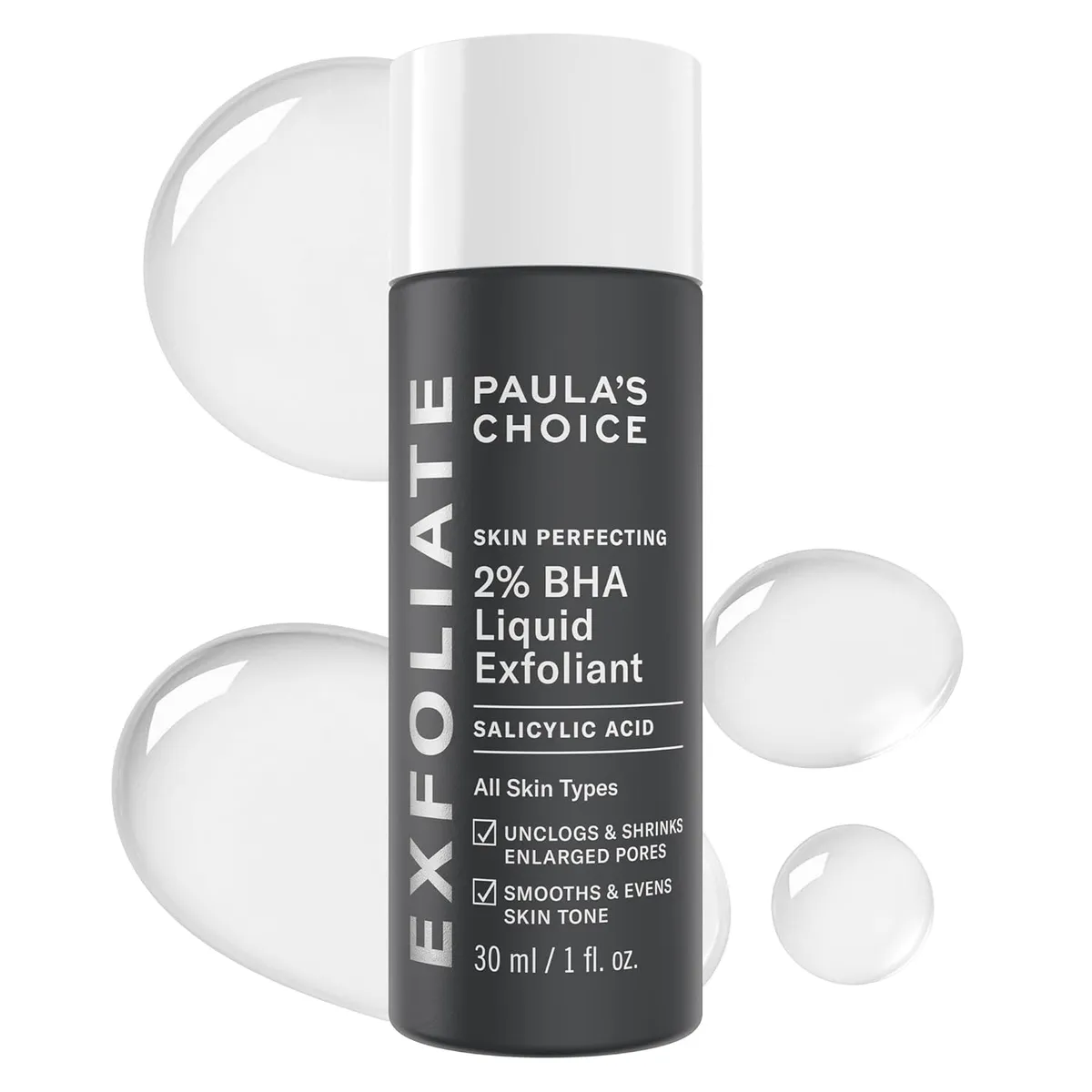 PAULA'S CHOICE SKIN PERFECTING 2% BHA Liquid Salicylic Acid Exfoliant-Facial Exfoliant for Blackheads, Enlarged Pores, Wrinkles, Fine Lines- 30 ml Bottle (Travel Size) (22016)
