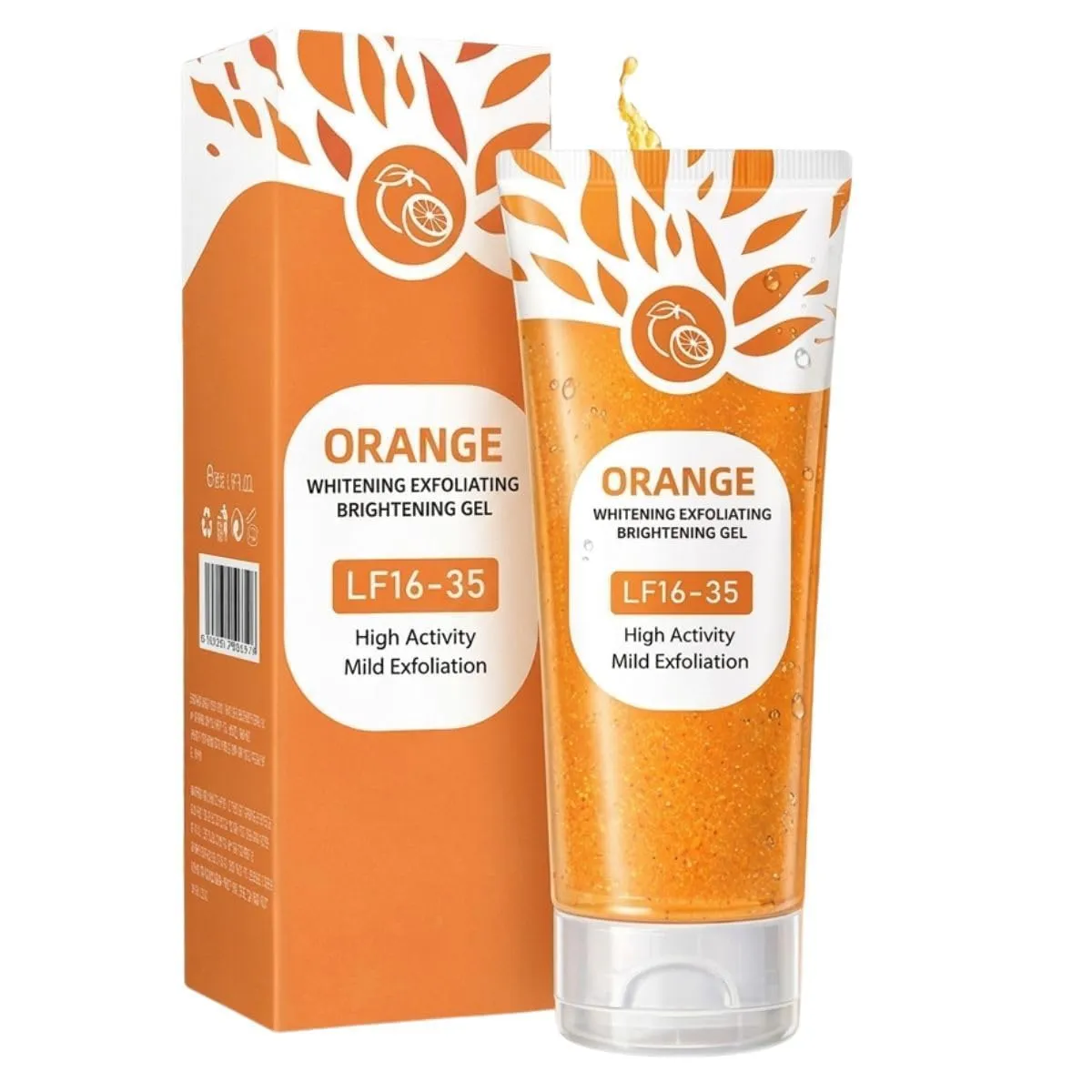 Orange Exfoliating Brightening Gel for Face & Body, Moisturizing Peel Gel with Orange Extract, Dead Skin Cleansing Gel, Men & Women, 100ml