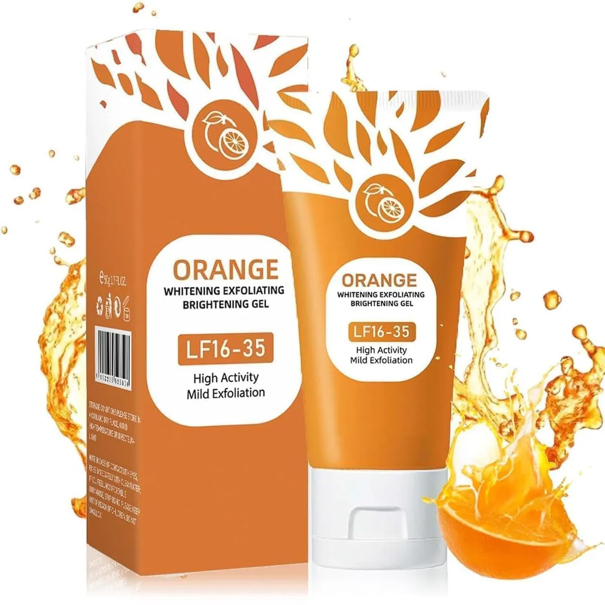 Orange Enzymes Exfoliating Gel for Face & Body | Deep Cleansing Moisturizing Facial Exfoliator | Dead Skin Remover | Brightening & Pore Cleansing Scrub for All Skin Types Vitamin C (PACK OF 1, 100ml)