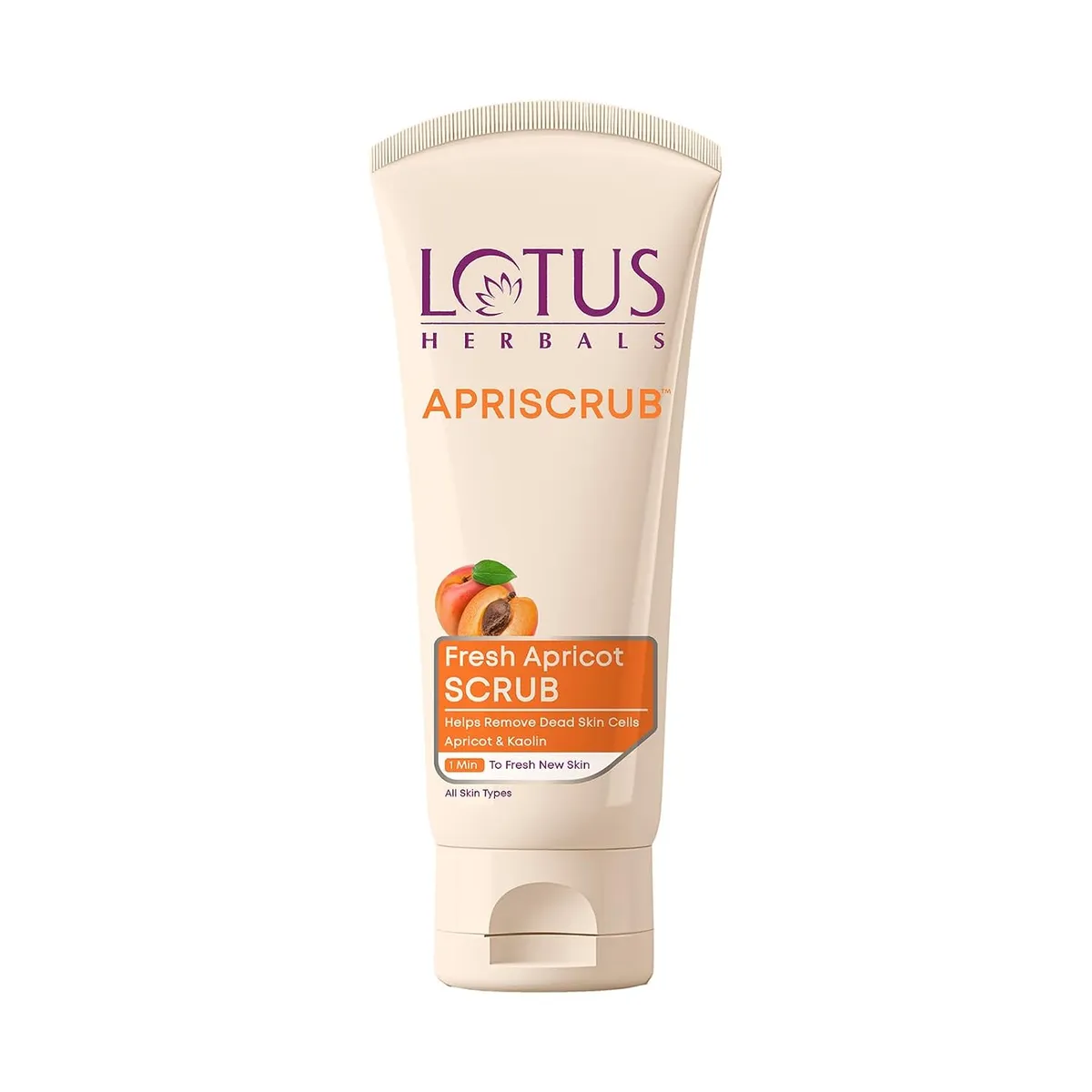 Lotus Herbals Fresh Apriscot Scrub | Helps Remove Dead Skin Cells | Exfoliates Gently | Apricot and Kaolin | All Skin Types | For Men and Women |180ml