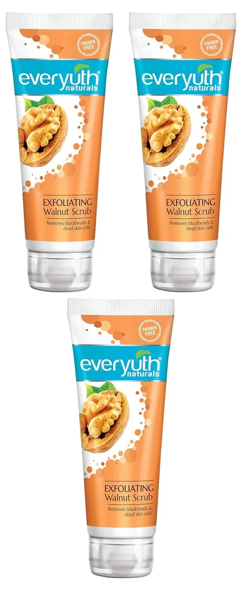 Everyuth Naturals Exfoliating Walnut Scrub, 200gm, Tube (Pack of 3)
