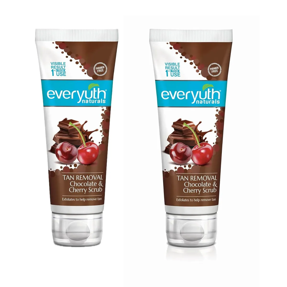 Everyuth Naturals Pure & Light Tan Removal Choco Cherry Scrub, 50Gm (Pack of 2)