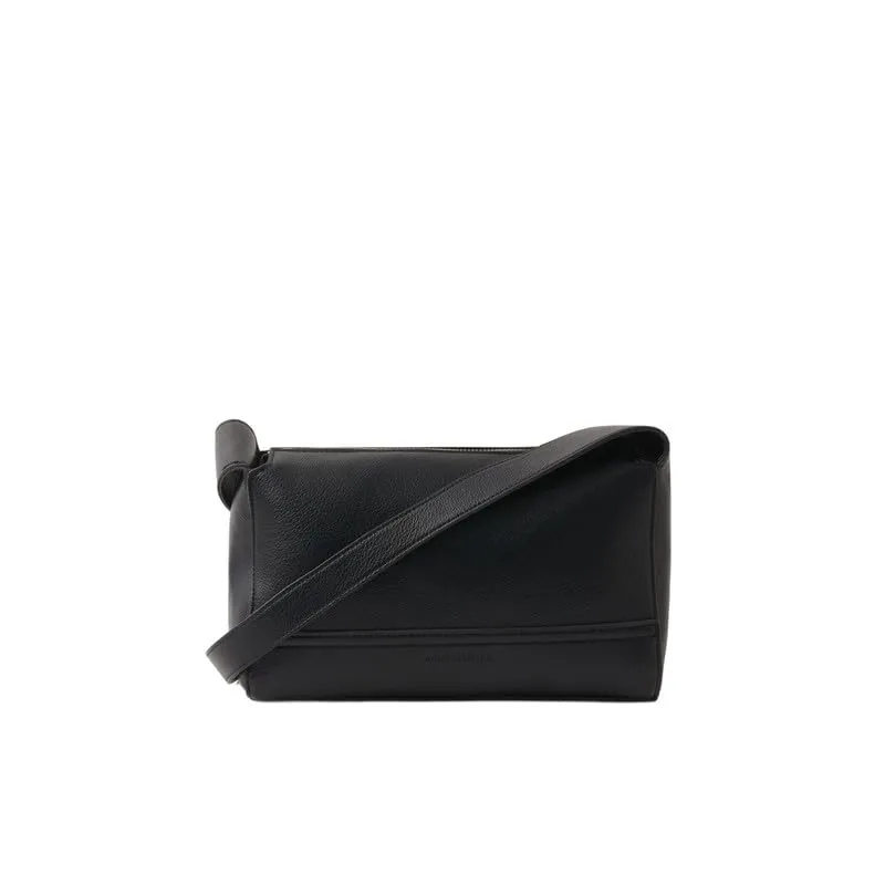 Accessorize London Women's Plain Sling Bag | Minimalist Faux Leather Crossbody | Structured Adjustable Strap Handbag
