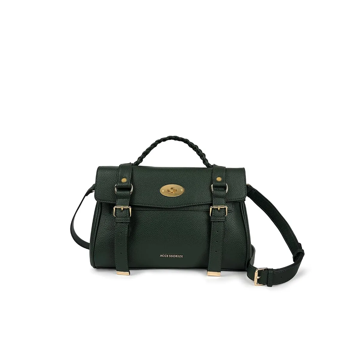 Accessorize London Women's Green Nox Satchel Bag handbag for women I hand bags stylish I purse for women handbag I bags for woman office use I shoulder bag
